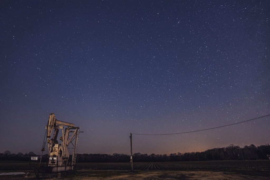 pumpjack under the stars